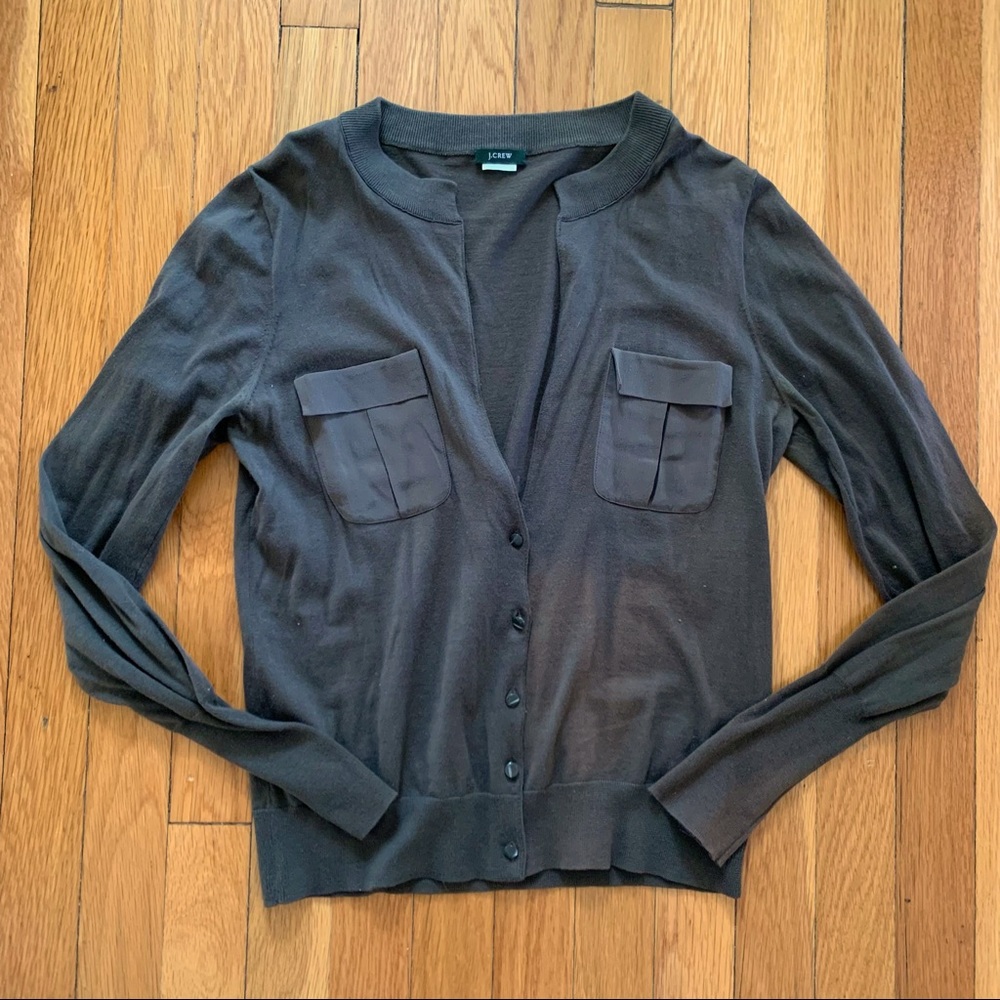 J. Crew XS/S olive green cardigan sweater